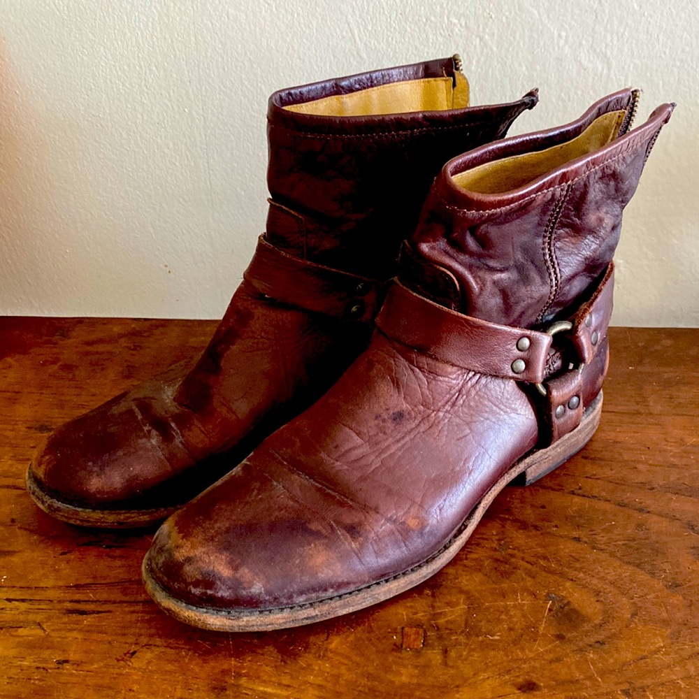 Beautifully worn Frye Booties